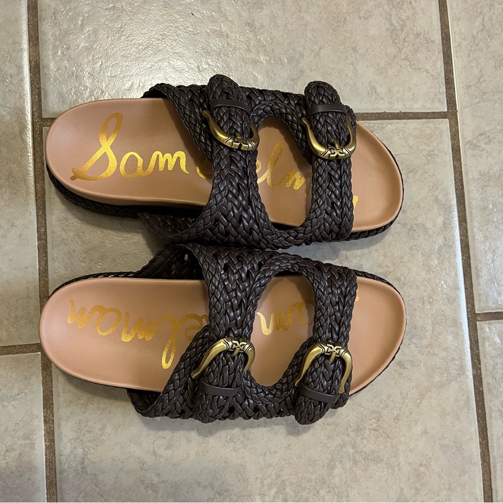 NEW Sam Edelman Dark Brown Braided Sandals